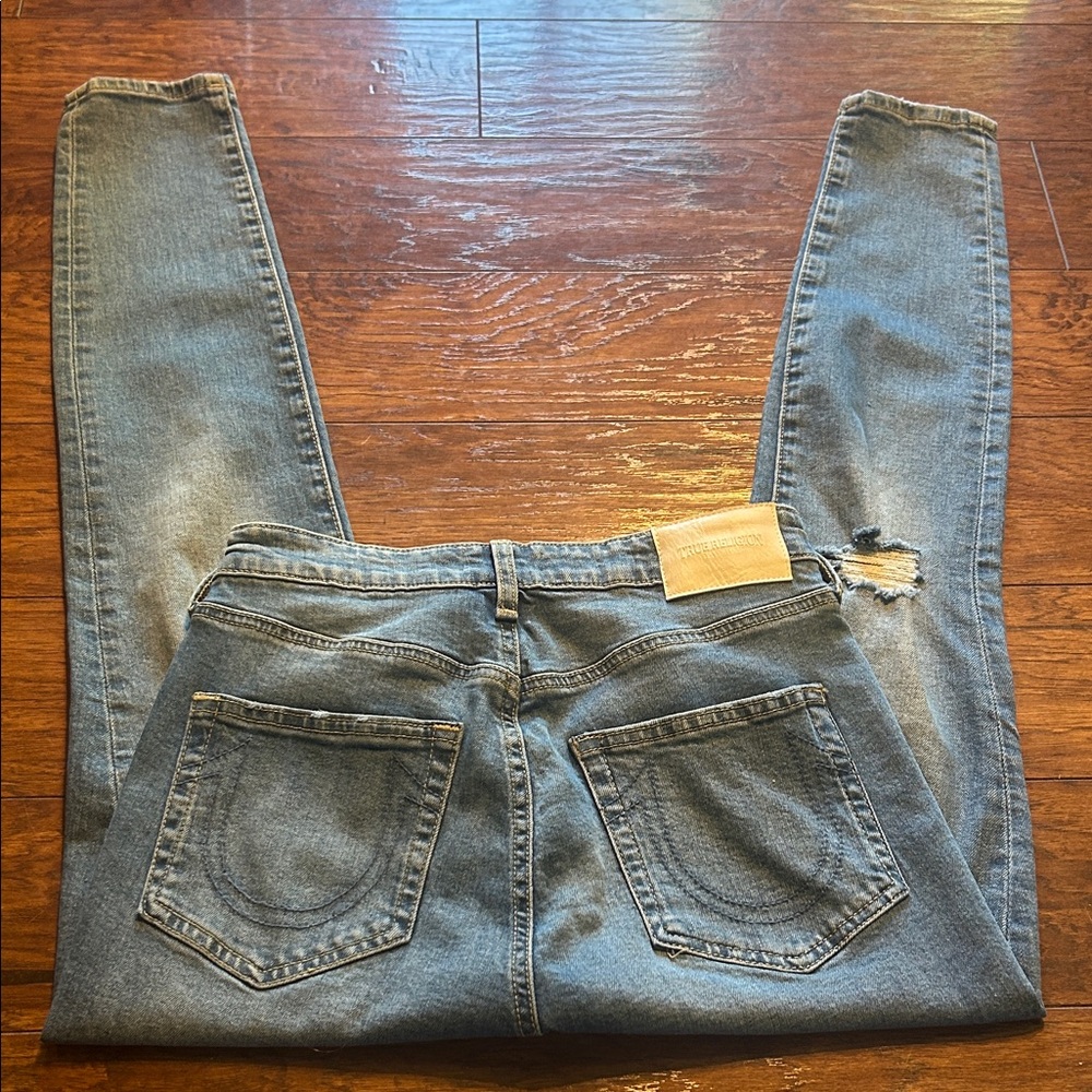 True Religion Jennie Curvy High Rise Skinny Light Wash Size 28
